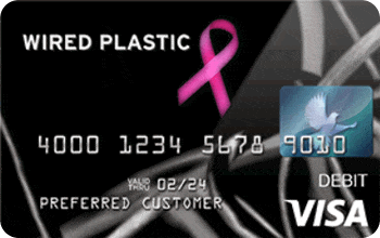 Wired Plastic® Pink Ribbon Visa Prepaid Card