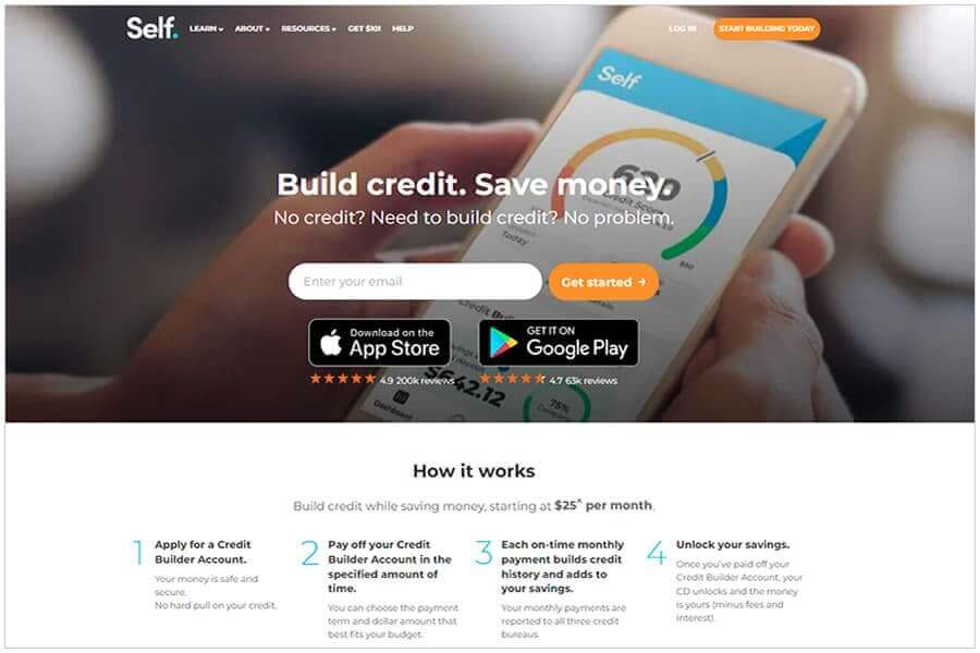 Self Credit Builder. Build Credit. Save Money.