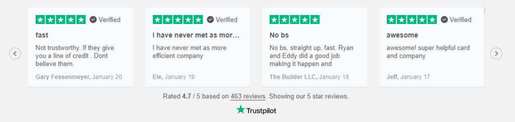 Revenued + Flex line feedback on Trustpilot